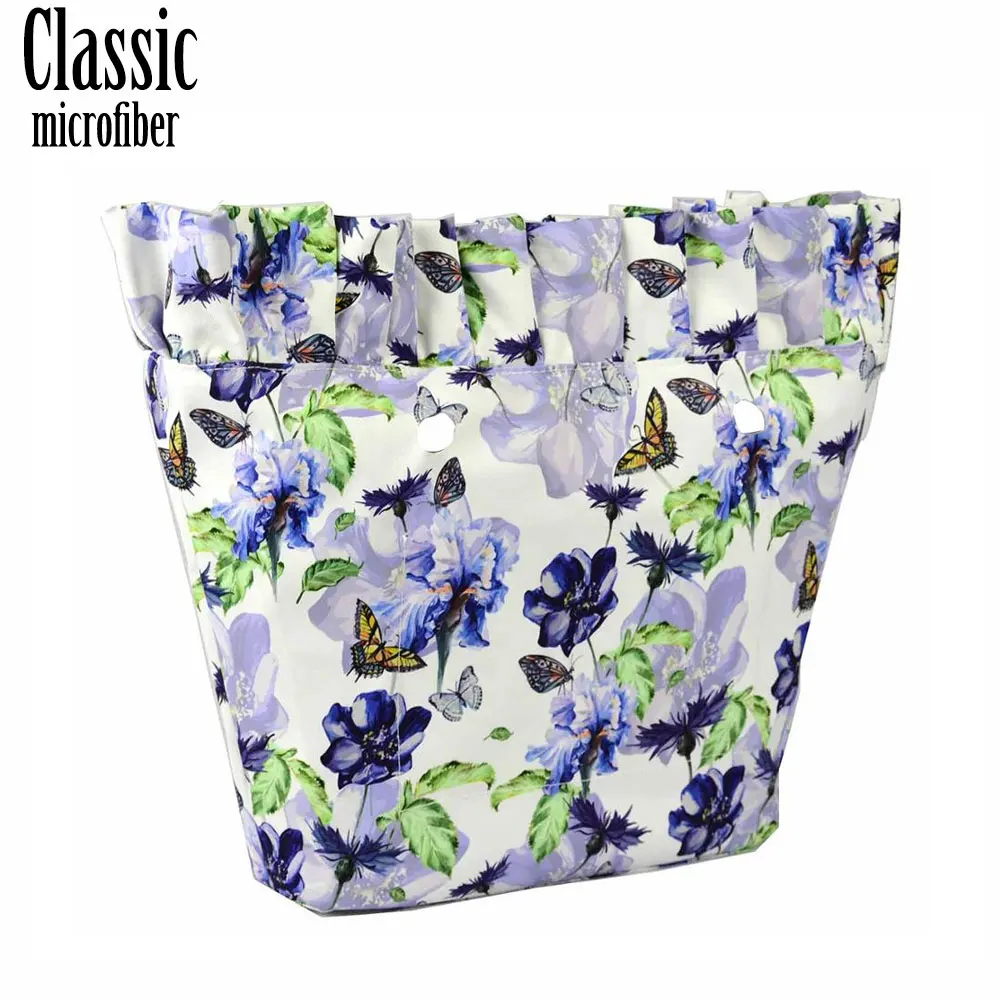 

New microfiber fabric Cloth Waterproof Classic big standard Frill Pleat obag inner bag o Lining Insert Zipper Pocket