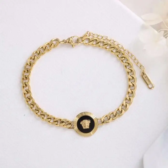 

Famous branded inspired designer bracelet stainless steel bracelet for women gold plated jewelry