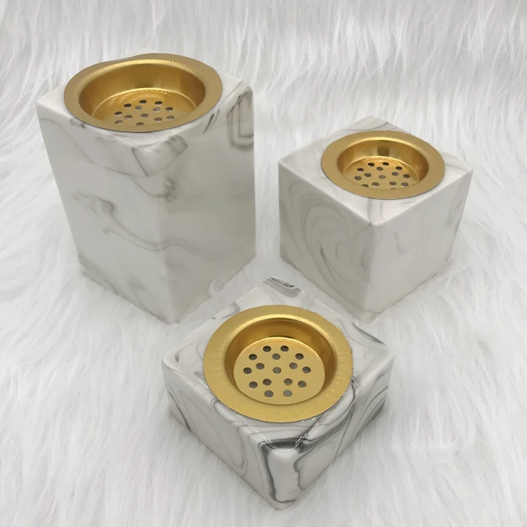 Wholesale Smooth Middle East Square Marble Ceramic Incense Burner For