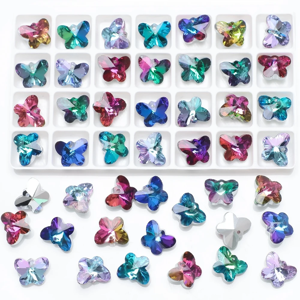 14mm Butterfly Glass Beads For