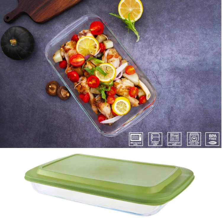 High Borosilicate Glass Rectangle Bakeware Set With Pp Lid And Bag Buy High Borosilicate Glass 3421