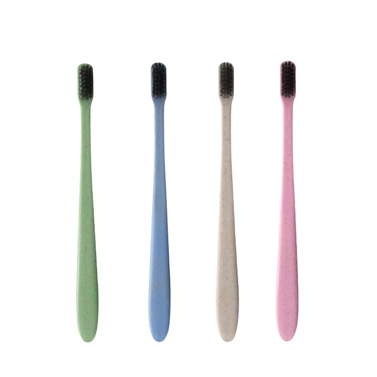 

Online Shop Eco Friendly Wheat Straw Toothbrush Tip Charcoal Bristle Brush Adult Teeth Brush Tooth Cleaning Soft Slim 33g, Pink blue green white