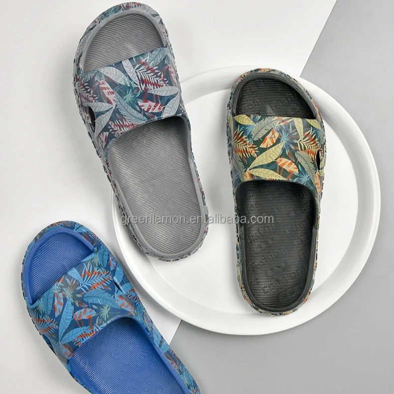 

Custom Logo Mens Sliders Blue Mans Slides Sandals Slides Footwear With Logo Custom Slippers Slippers For Men Blank Slide, Brown/white