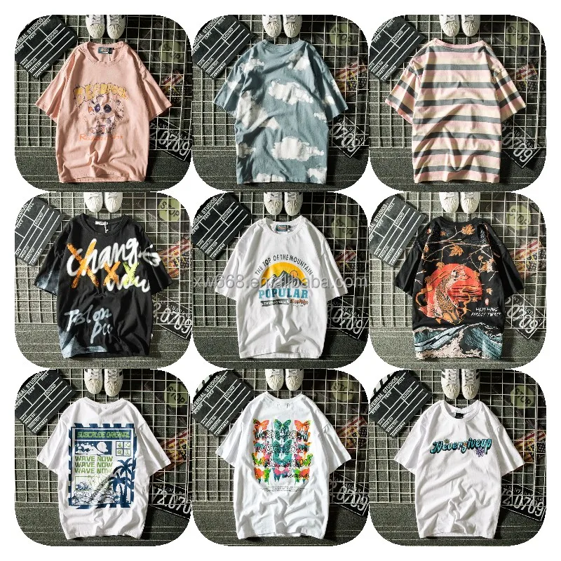 

2022Factory direct selling hot new design luxury cotton loose fitting small sagging shoulder fashion oversized men's T-shirt wh, Customized color