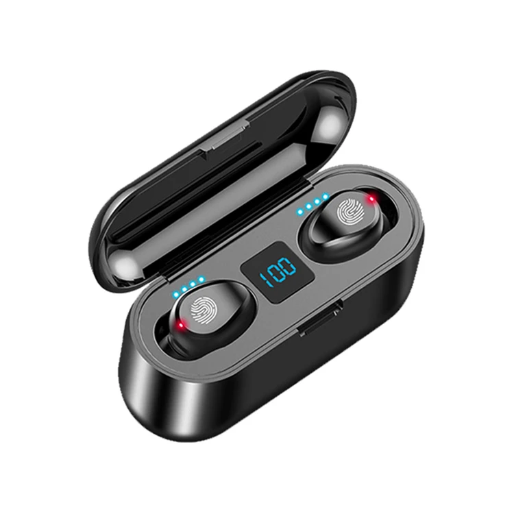 

F9 touch 2000mah charging box LED display hands free tws wireless earphones touch control wireless earbuds BT