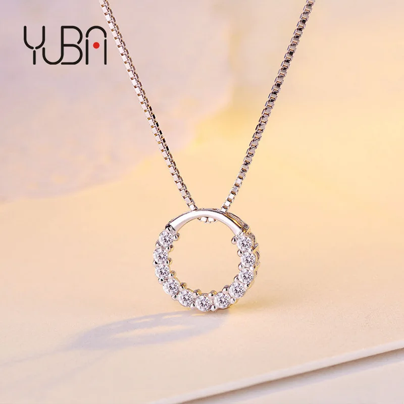 

Hot Sale Jewelry S925 Sterling Silver Pendant Necklace Geometric Cubic Hollow Ring Pendant Necklace For Women