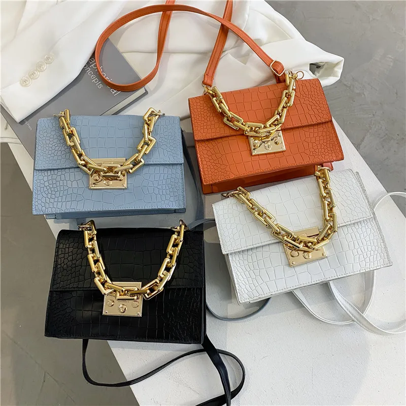 

Stone Pattern Women Sling Chain Hand Bags Fashion Ladies Shoulder Bag 2022 Pu Crossbody Bags, As pictures