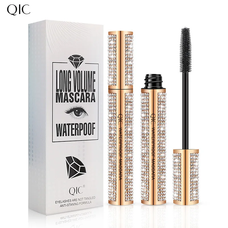 Starry Night Diamond Mascara  Roll Not Smudge  Makeup  Silk Fiber Lash Waterproof Mascara