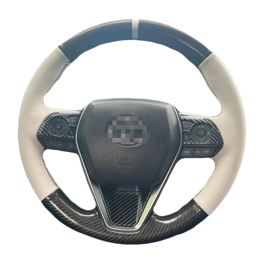 

Custom Hand Stitching Leather Carbon Steering Wheel Cover for Toyota Corolla RAV4 Avalon 2019-2020 Camry 2018-2020