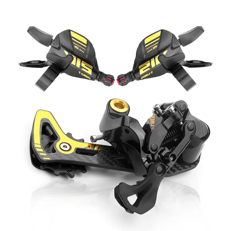 

LTWOO MTB Bike Rear Derailleurs A5 A7 AT 9/10/11/12-speed Trigger Shifter Mountain Shift Groupset Compatible SRAM SHIMANO, Black/golden