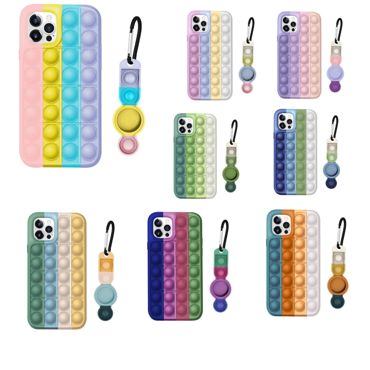 

Dropshipping Funny Silicone Phone Case for iphone 12 11 pro MAX XR 6S 7 8 Plus with Keychain Clip Holder for Airtags Case