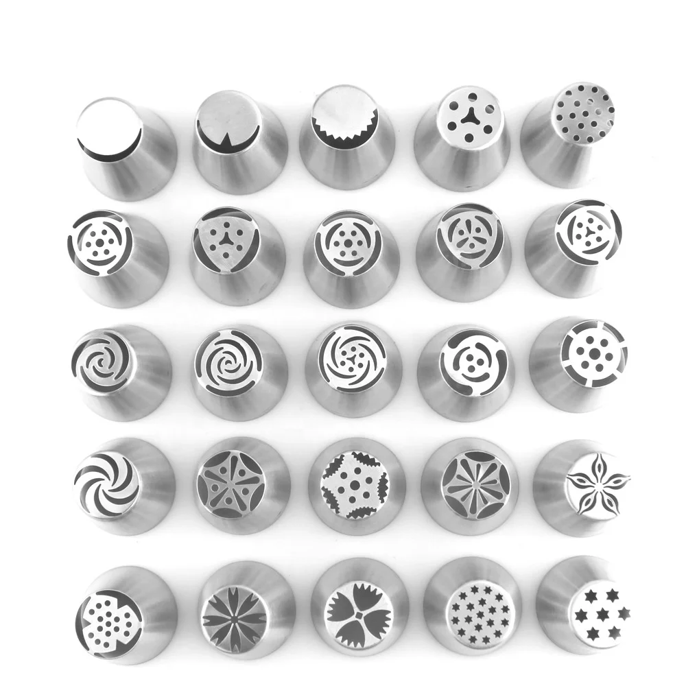 

Amazon hot sales cake mold Cake Decorating Supplies russian piping tips icing piping tips, Silver