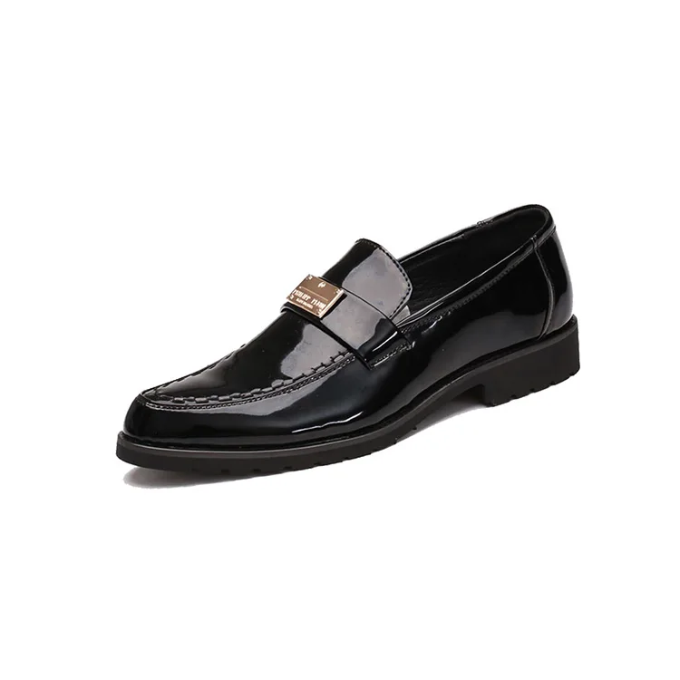 

Pointed Head Black Evening Dinner Dress Shoes without Shoelaces