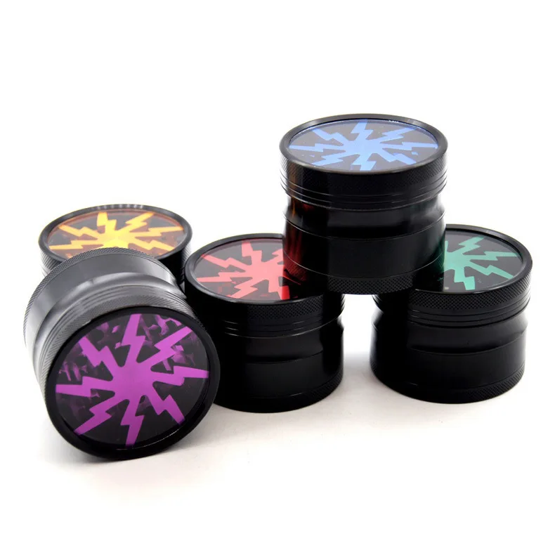 

2020 Newest Bulk Tobacco Grinders Lightning Herb Grinder Aluminium Alloy 4 Layer, Random color or customized