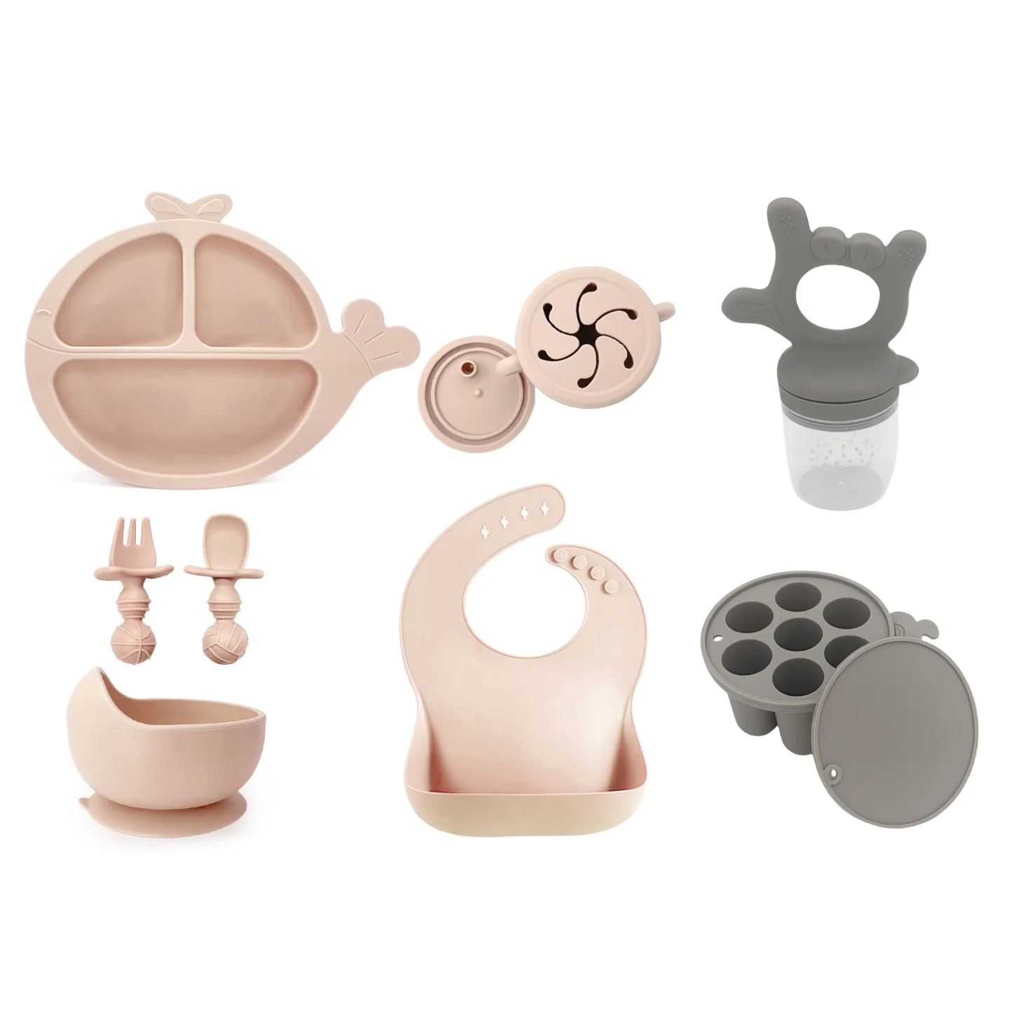Baby Silicone Bowl, Spoon and Bib Set