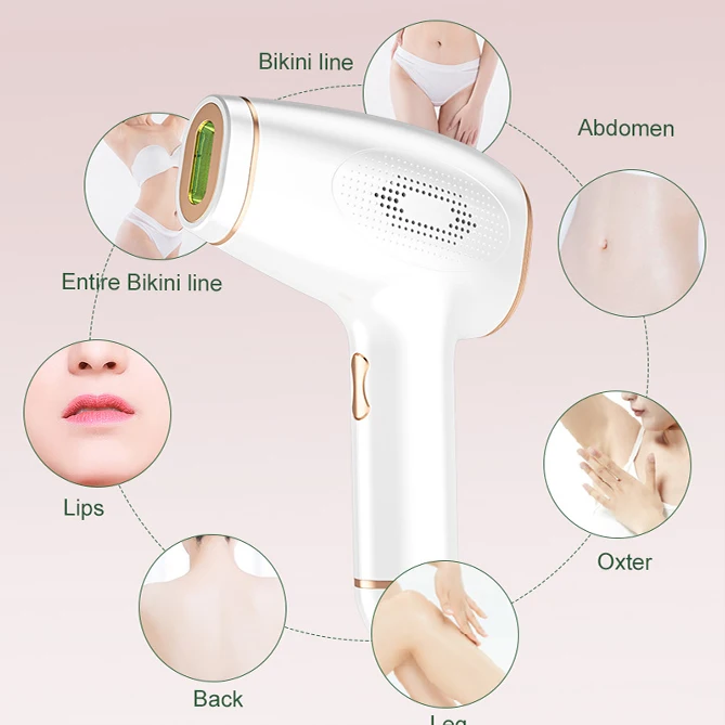 

new product 2020 beauty epilator pulsed light black ipl laser, White,green