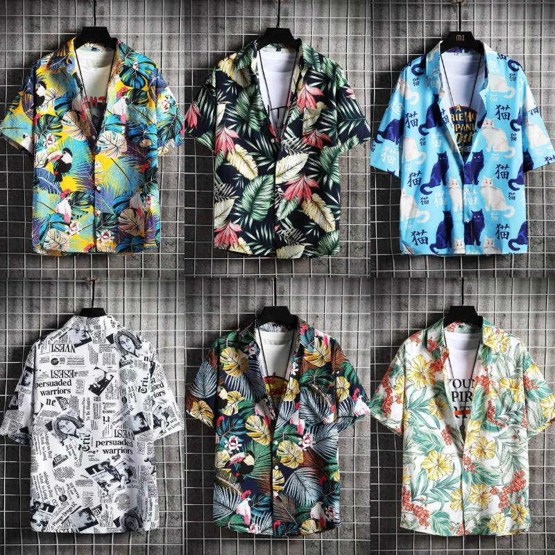 

Factory Outlet Short Sleeve Men's Large Size Shirt Casual Printed Men's Shirt Plaid