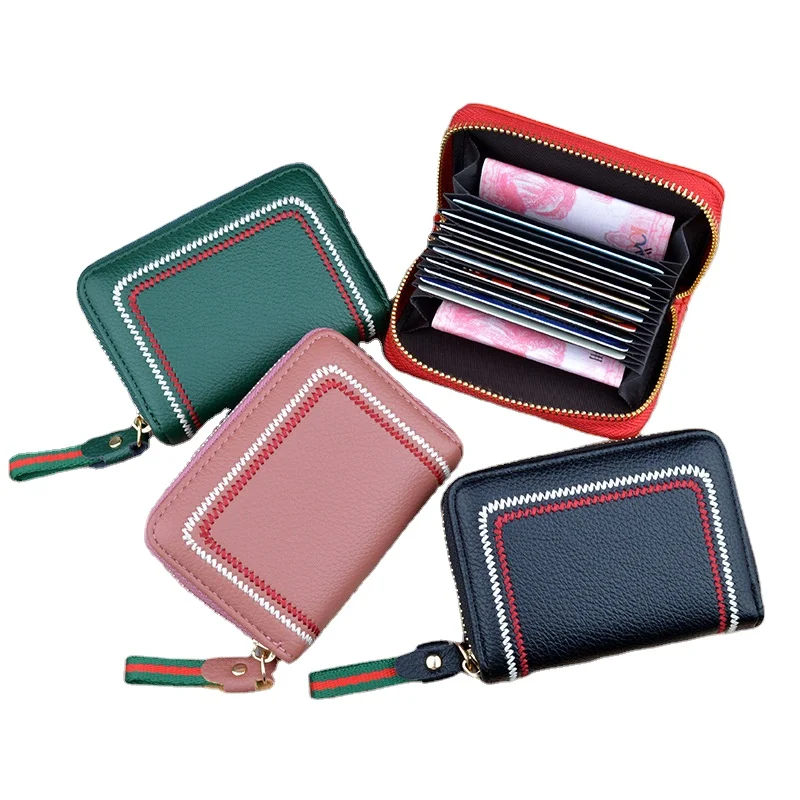 

2022 Korean version fashion coin purse women's card holder zipper small purse wallet, As picture