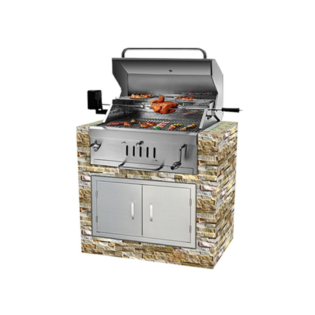 

ITOP Commercial Outdoor Wood Fired Built-in Charcoal Grills, Built-in Outdoor BBQ Grills