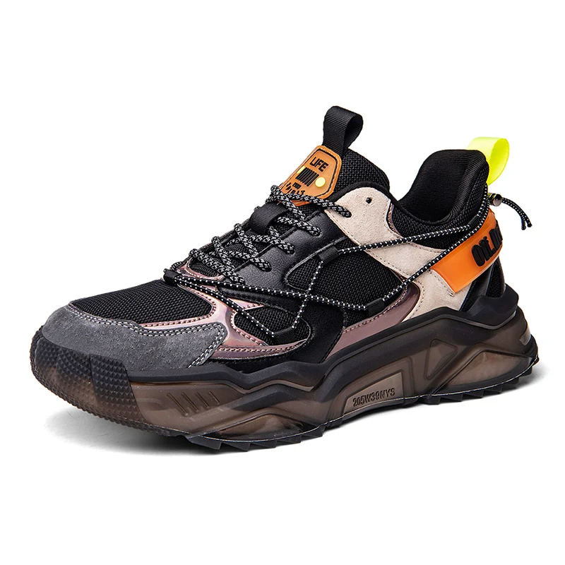 

Dropshipping Men Black Walking Style Sneakers 2021 Summer Men's Platform Shoes Comfortable Leisure Footwear for Male