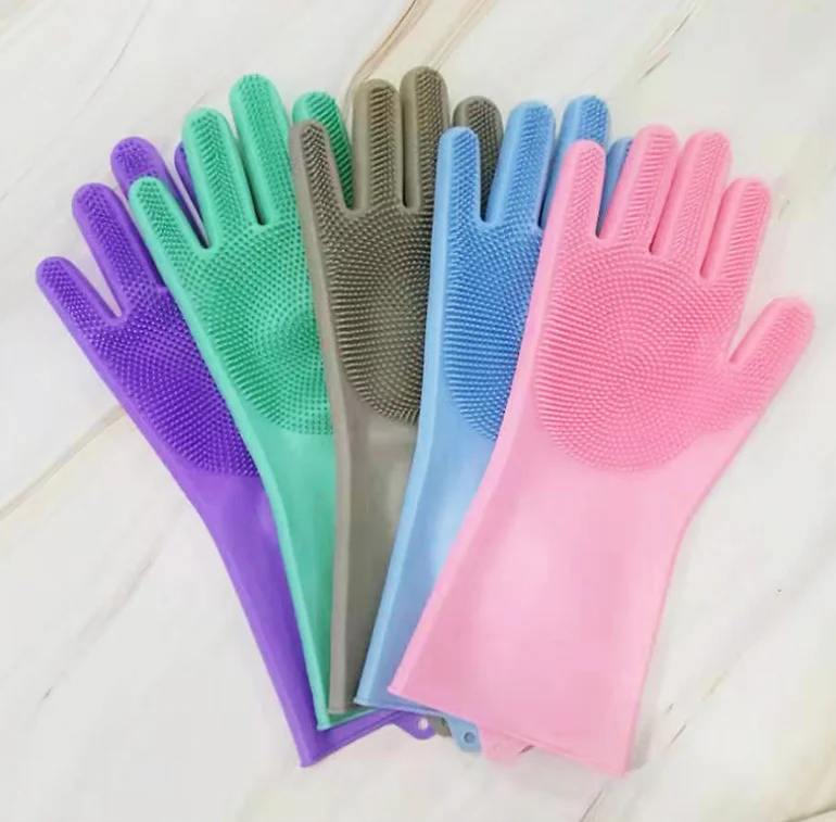 

Magic Dishwashing Cleaning Sponge Reusable Silicone Brush Scrubber Heat Resistant for Dishwashing Kitchen Bathroom, Customized