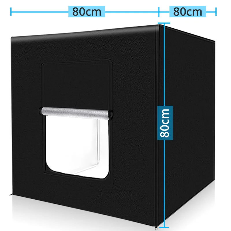 

80*80*80 cm light Box Portable Softbox Photo Lightbox Tent With 3 Colors Background For Studio Photography Box LED Light, Black