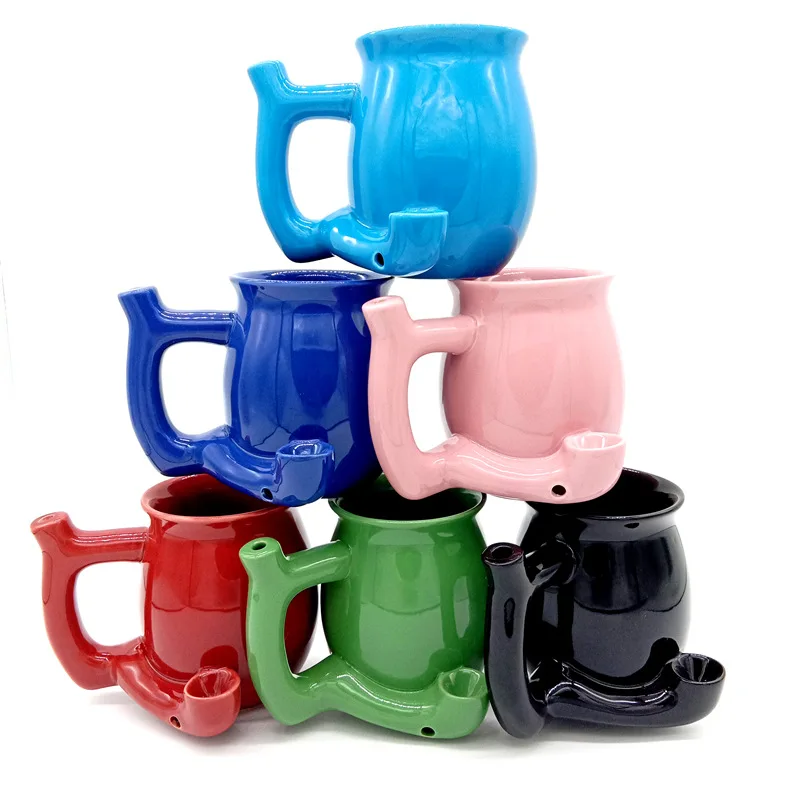 

wholesale MOQ 1PCS Creative Smoking Pipes Mug for smoking Tobacco smoking mug coffee mug bong products, Customized color