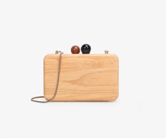 

2021 Boshiho vintage women evening clutch original wooden hand-made bag fashion Dinner small square handbag dress sling bag