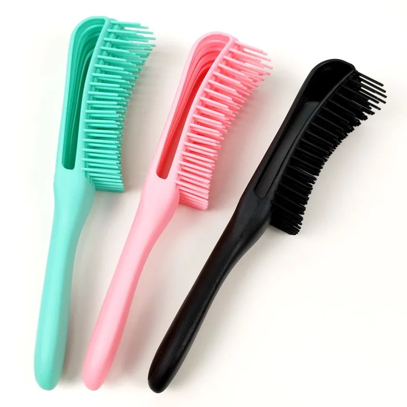 

SAIYII Wholesale Flexible Scalp Massaging Detangler Brush Private Label Detangling Hair Combs Brush For Curly Hair, Black/purple/pink/customized