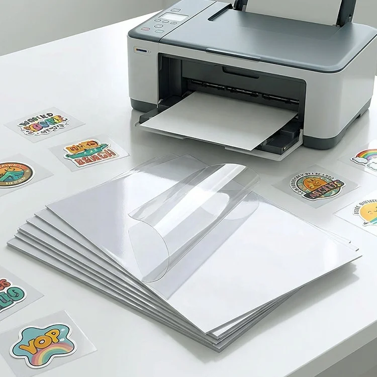 Printable clear Self Adhesive A4 Waterproof Label Inkjet Stickers Paper Full Sheet Transparent Vinyl Sticker Printer Paper