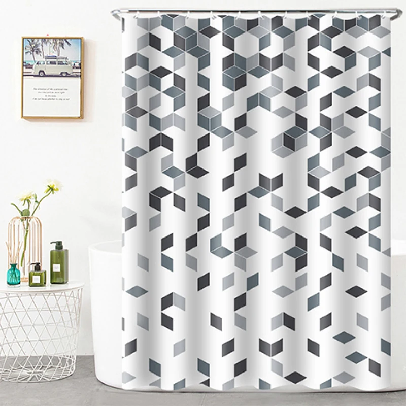 

European Style 180cm*200cm Colorful Bathroom Curtain Waterproof Polyester Fabric Printing Shower Curtain, Customized color