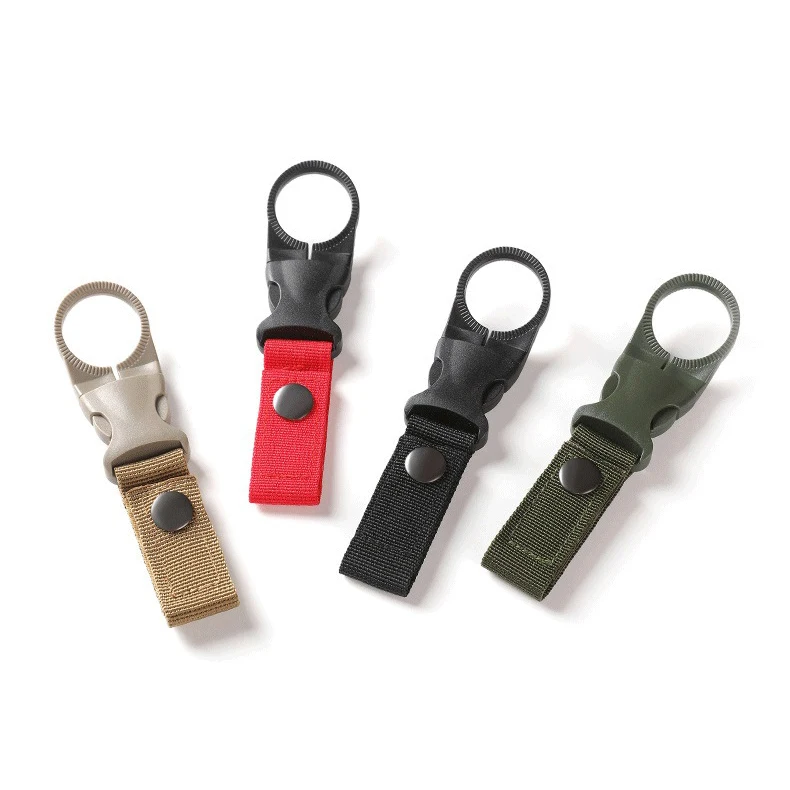 

Tactical Molle Nylon Webbing Buckle Key Water Bottle Holder Hook Carabiner Clip, Khaki, army green, black
