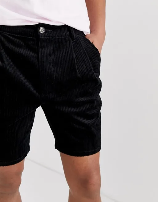 mens black corduroy shorts