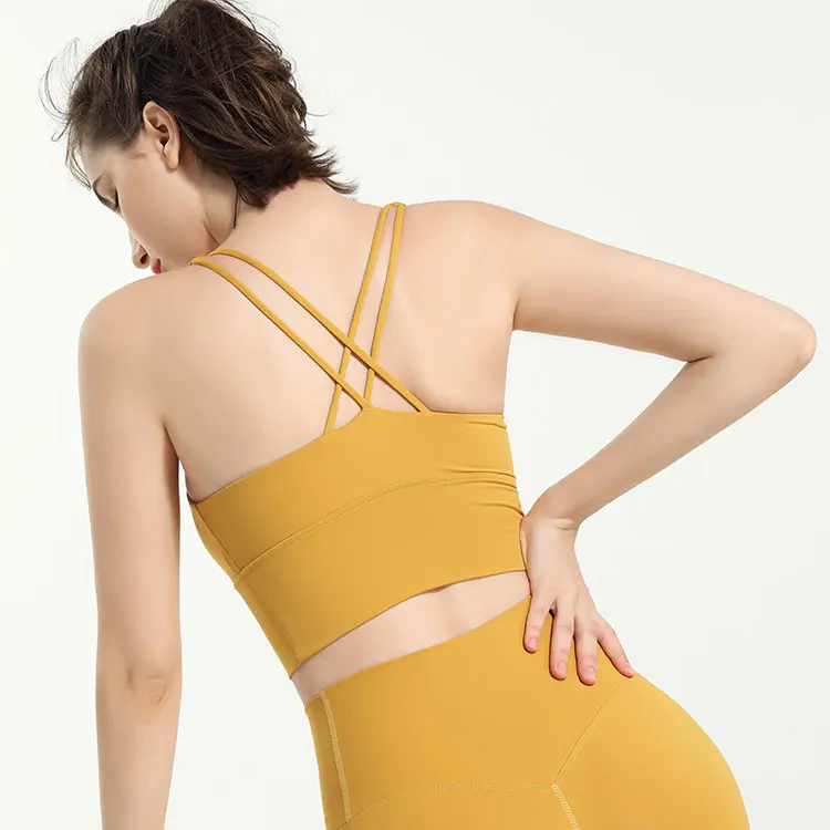 

Seamless Gathering Breathable Elastic Tight Unique Sportswear New Design Fitness Yoga Bra