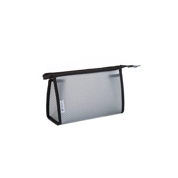 

wholesale online plain mesh clear plastic fashion popular luxury black makeup bag