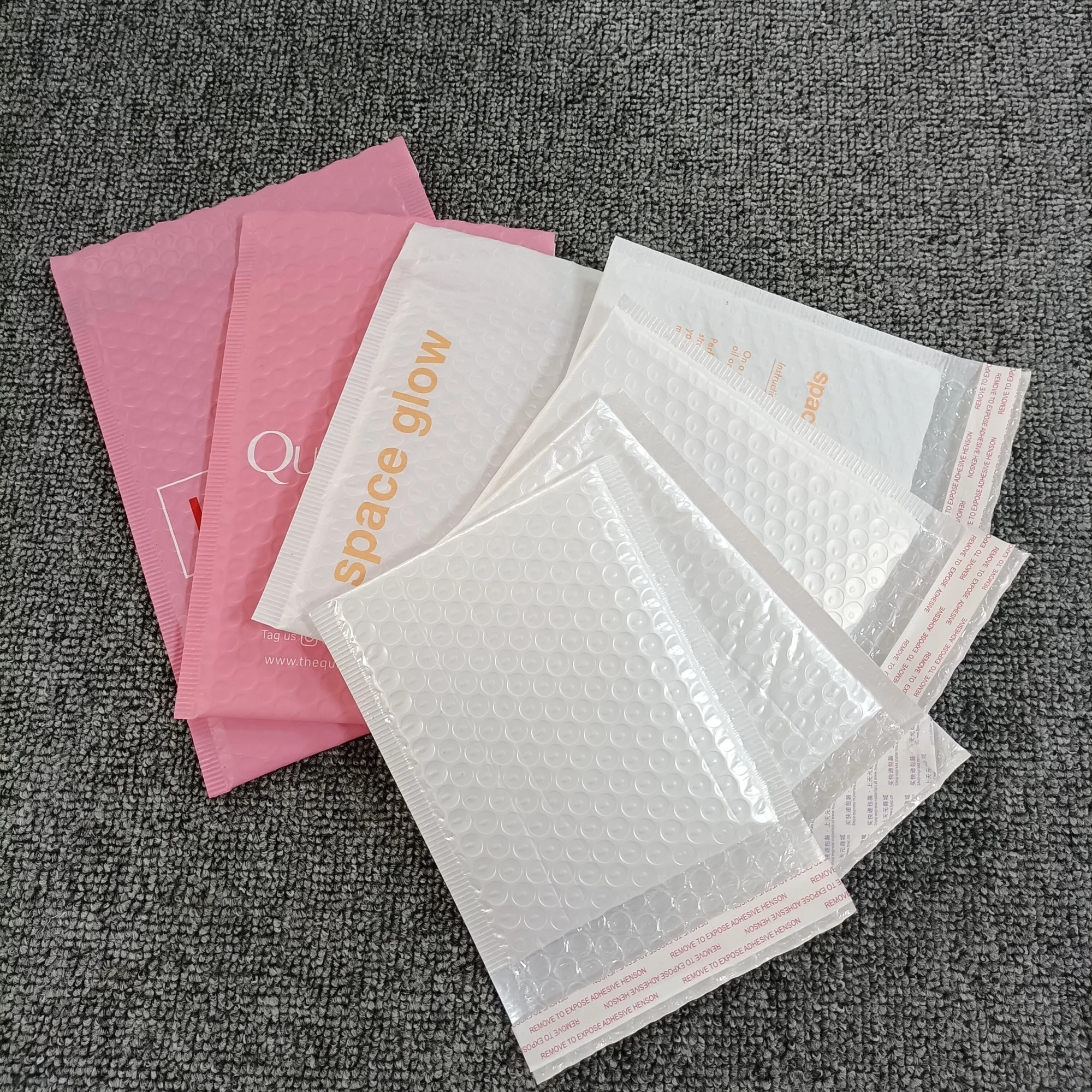 

6*10 Shipping packaging bags Padded Wrap Mailing bag Envelops Custom Logo White Pink Poly Bubble Mailer