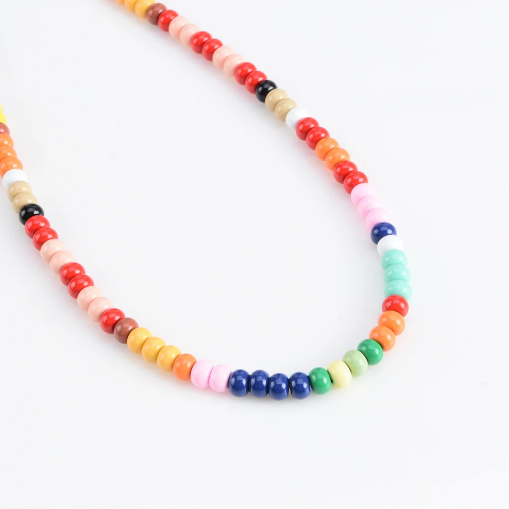 

#40 Choker Necklace Colorful Beads Necklace Sweet Style Choker, As picture