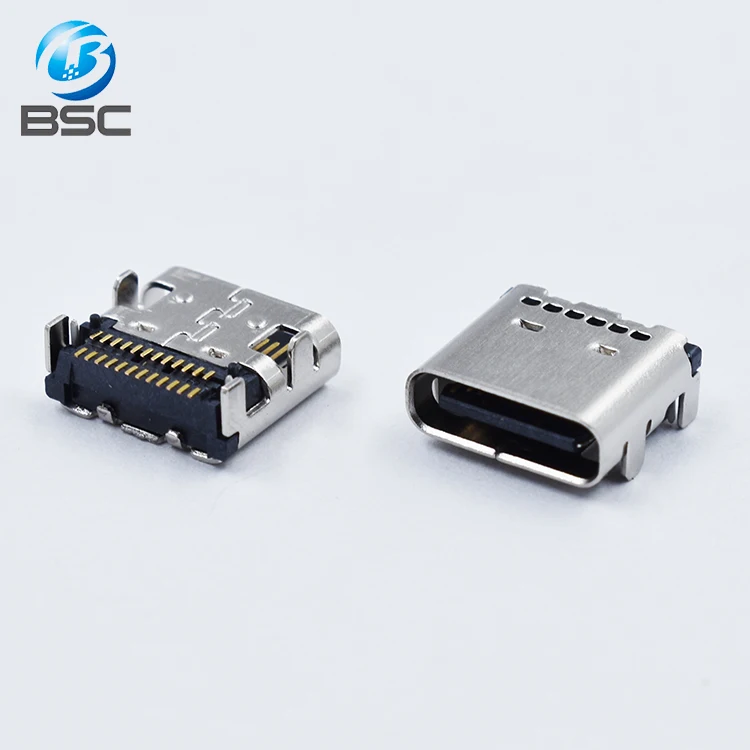 3a Current 24p Usb 3.1 Type C Female Receptacle Socket Connector Right ...