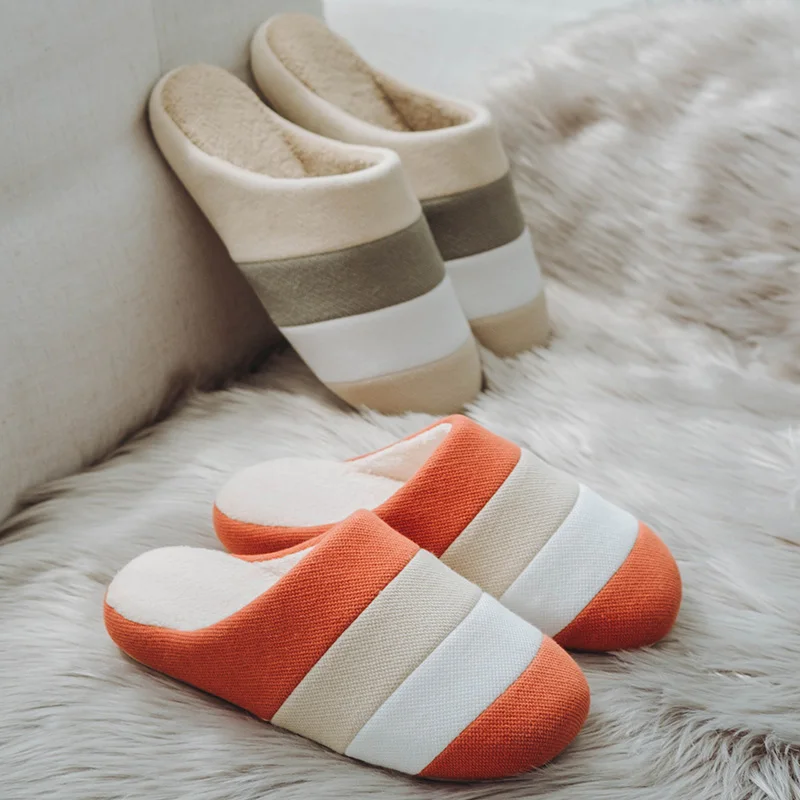 

UTUNE Men Women Slippers Winter Cotton Indoor Bedroom Home Couples Soft Non-slip Floor Slippers Shoes, Multi color