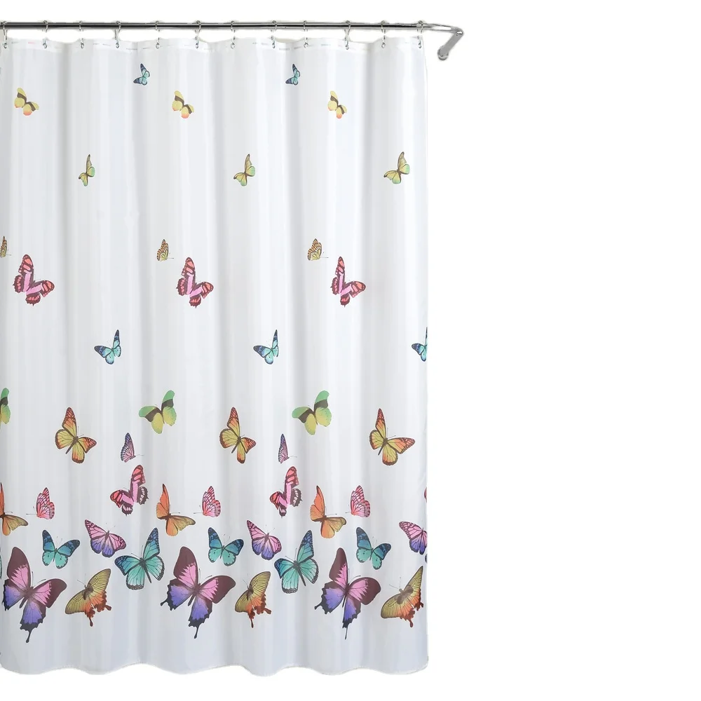 

Butterfly Print 100 Polyester Waterproof Bathroom Shower Curtain