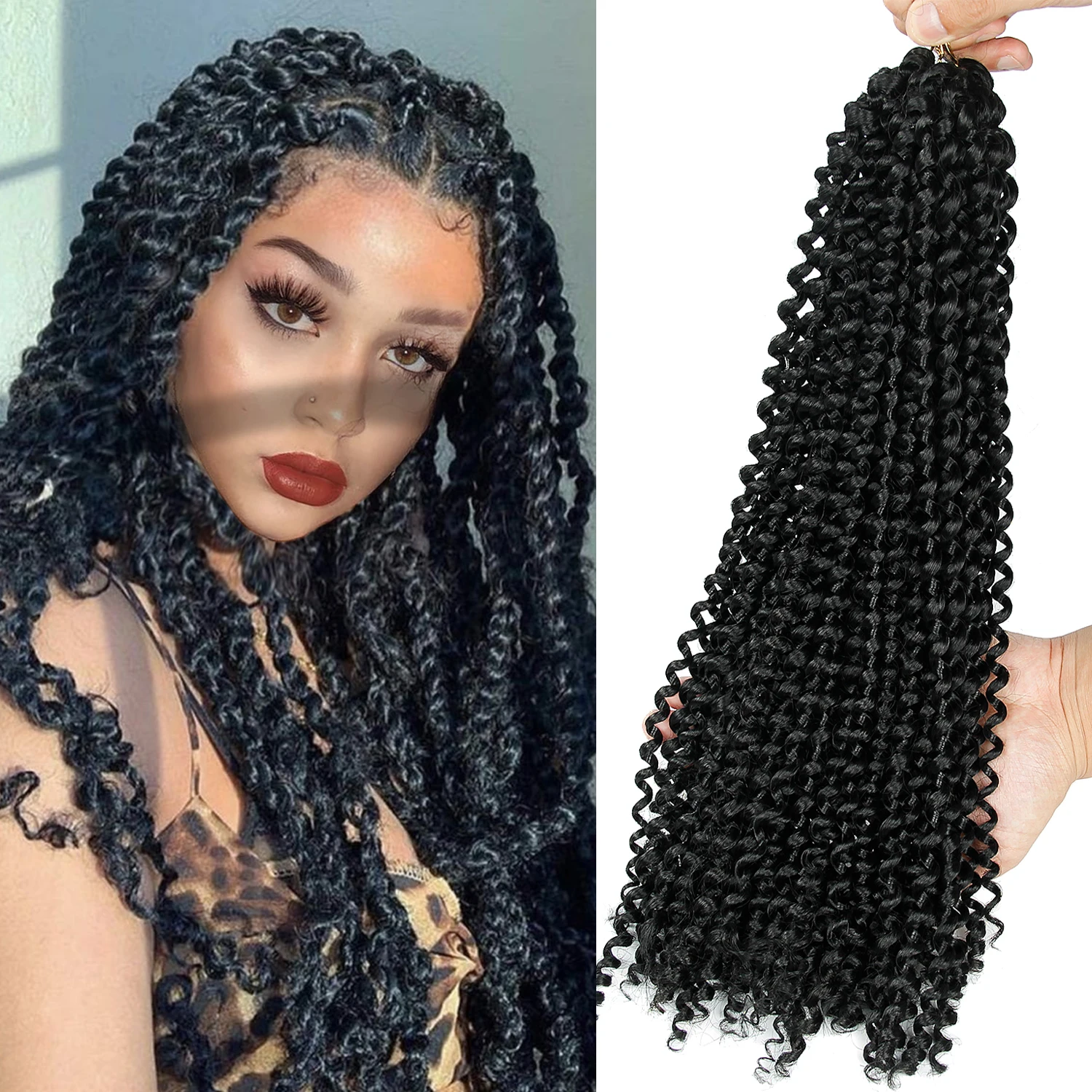 

18'' Crochet Braid Hair For Braiding Synthetic Hair Extension Passion Twist Long Bohemian Curly Crochet Hair, 1b #4 #27 #30 t27;t30;t350;tbug