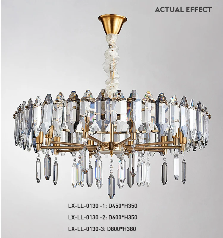 Smoky gray modern lighting pendant lamp crystal lights chandelier led crystal chandelier