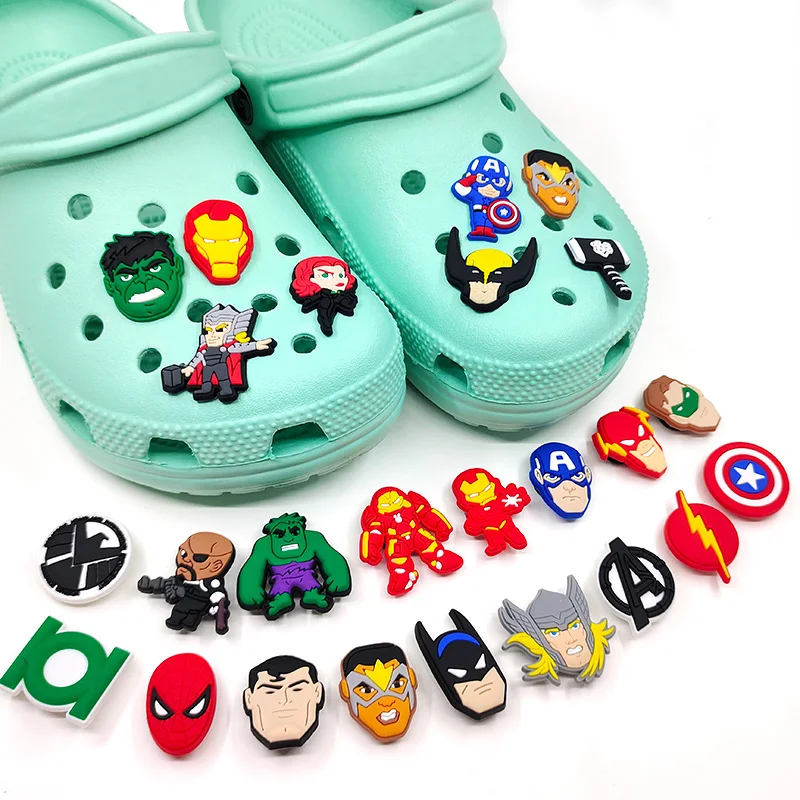

super hero spider man charms custom croc PVC shoe lace decoration charms custom wholesale vendor accessories via DHL Fedex
