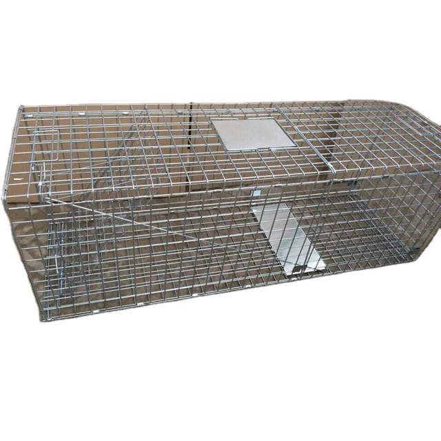 

59" x 19.5" x 20.8" Fox Coyote Hyena Wild Boar Dog Collapsible Living Animal Trap Cage