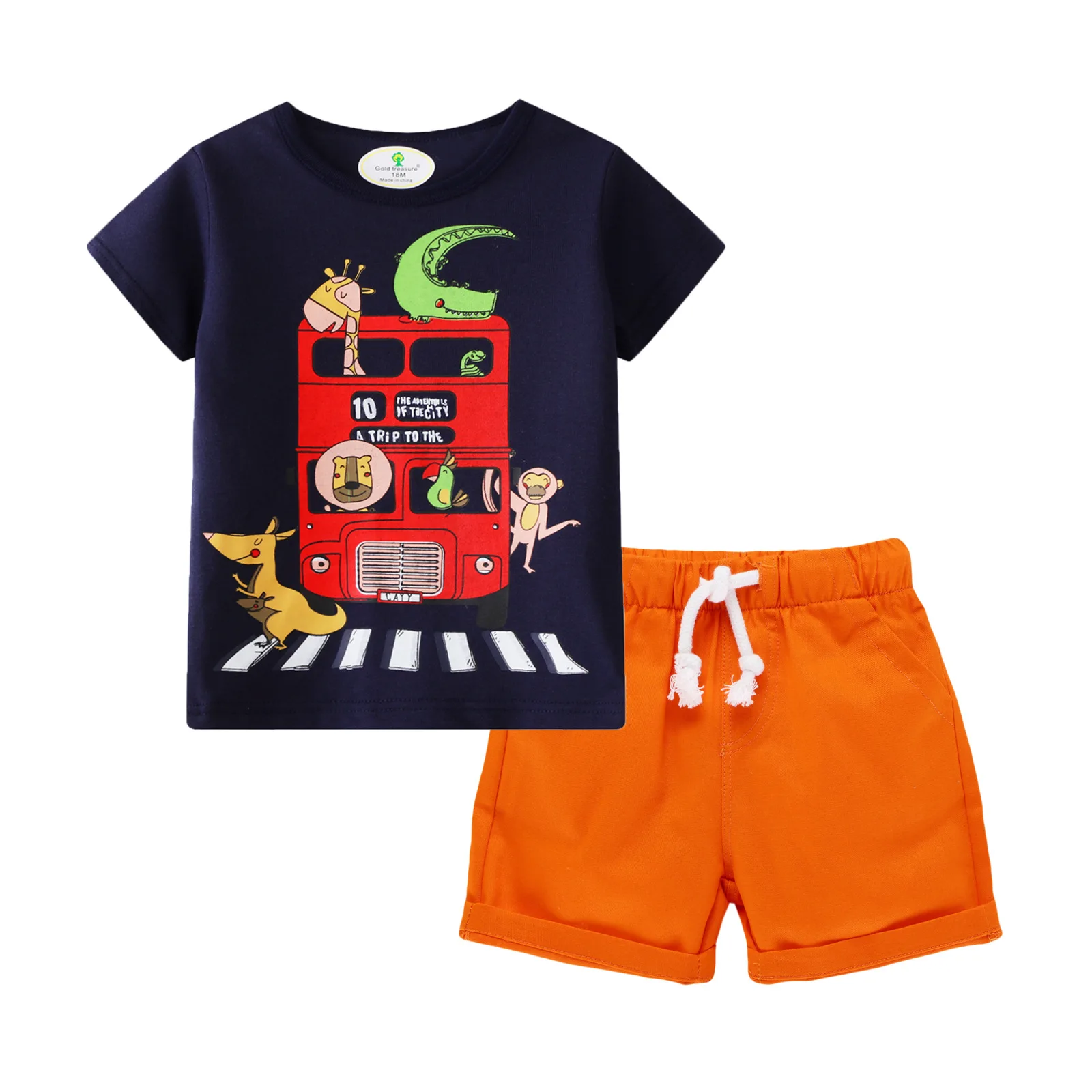 

European style children's clothing Summer Boys' pants cartoon handsome two-piece short sleeve T-shirt boys' clothing sets, Pic shows