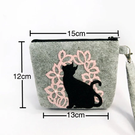 

Sewing Art DIY Grey Color Felt Hand Bag Size 12X15CM Handmade Wallet Free Cutting Felt Material DIY Package, Customerized