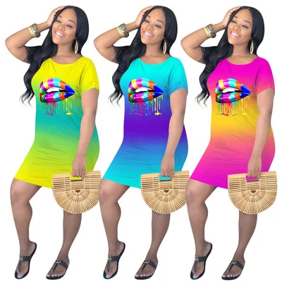 

Explosive casual fashion home gradient dress women's clothing