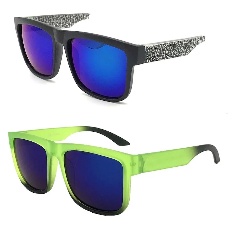 

Sports Oversized Sunglasses Men Brand Reflective Coating Square Spied Eyewear Oculos De Sol 81016, 15 color