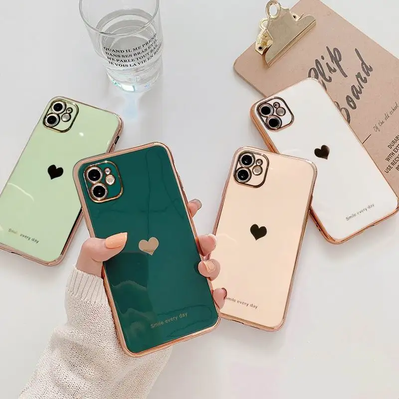 

novationcase phone accessories fashion back mobile cover electric plated heart phone case dream lites case for iphone13 pro max, Multi