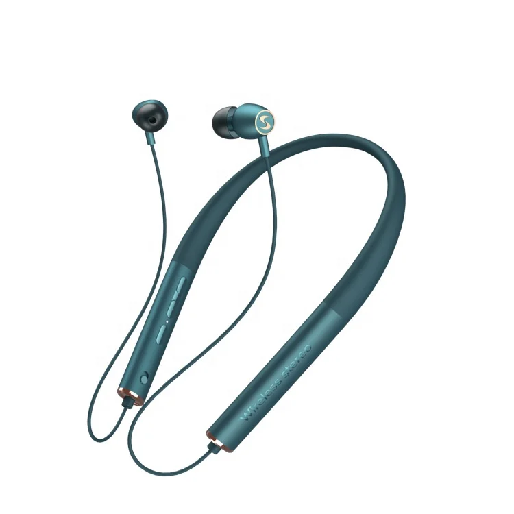 

2020 portable waterproof neckband V5.0 stereo wireless bluetooth headphone earphone for sport